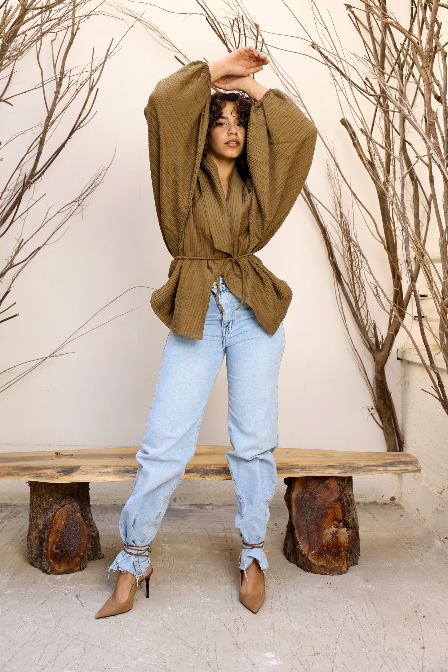 Crinkled cardigan