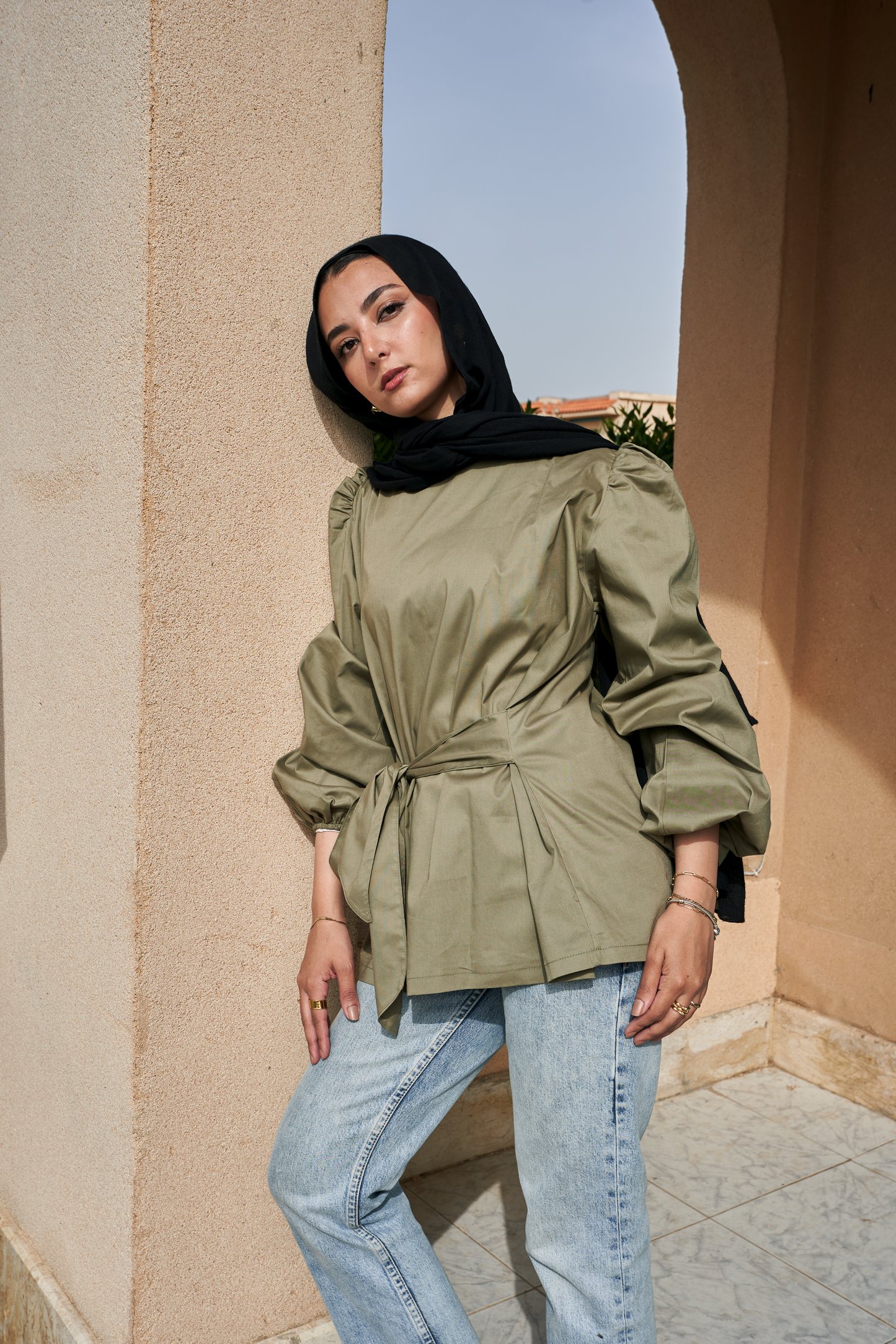 Wrap Olive Top