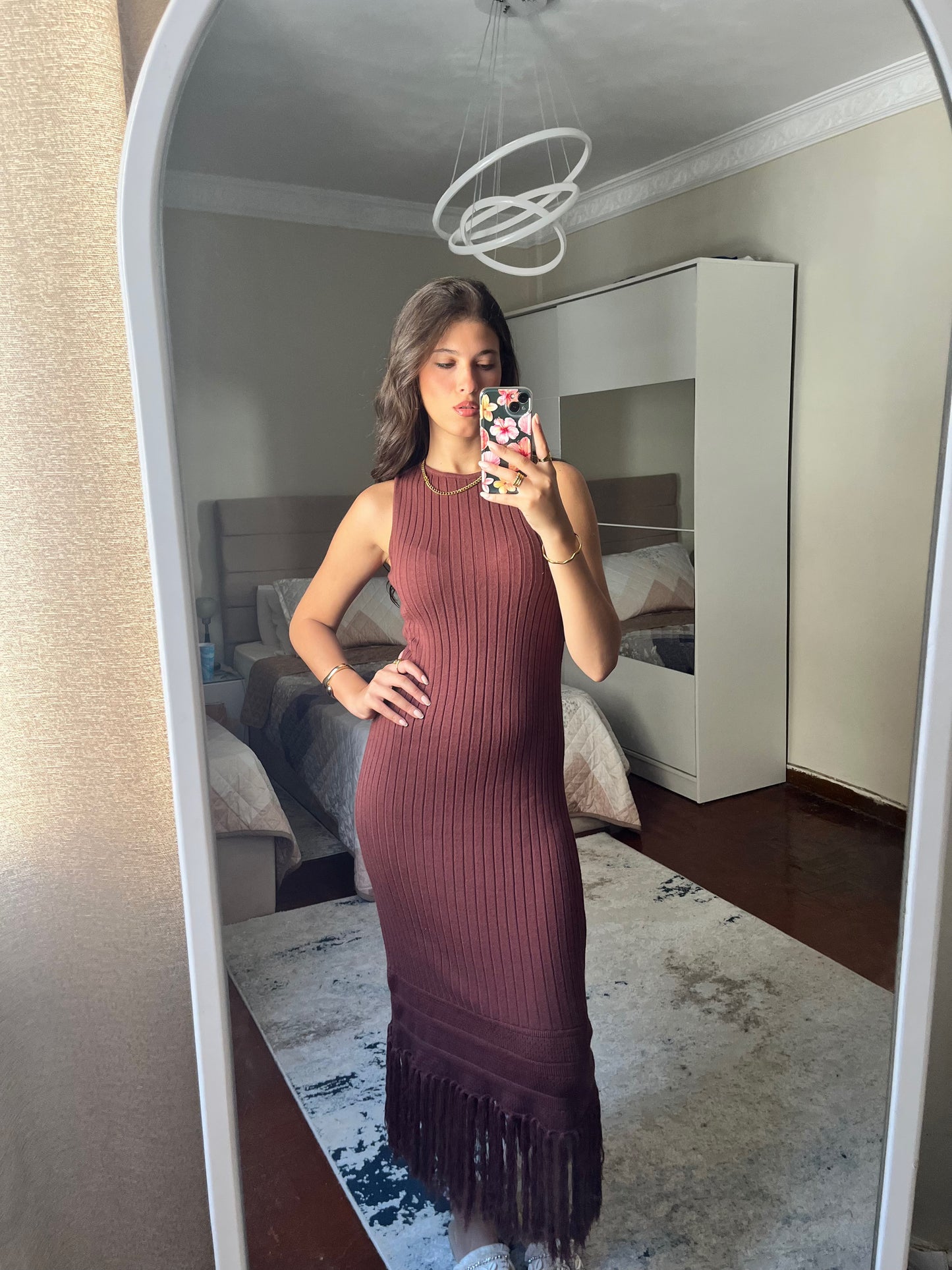 Brown Fringe Dress