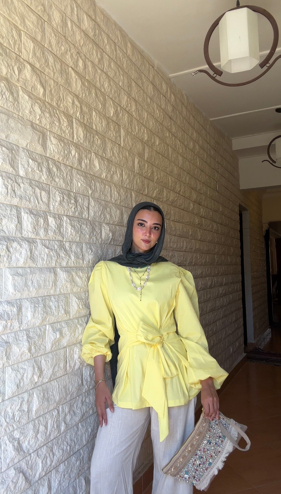 Yellow Wrap Top