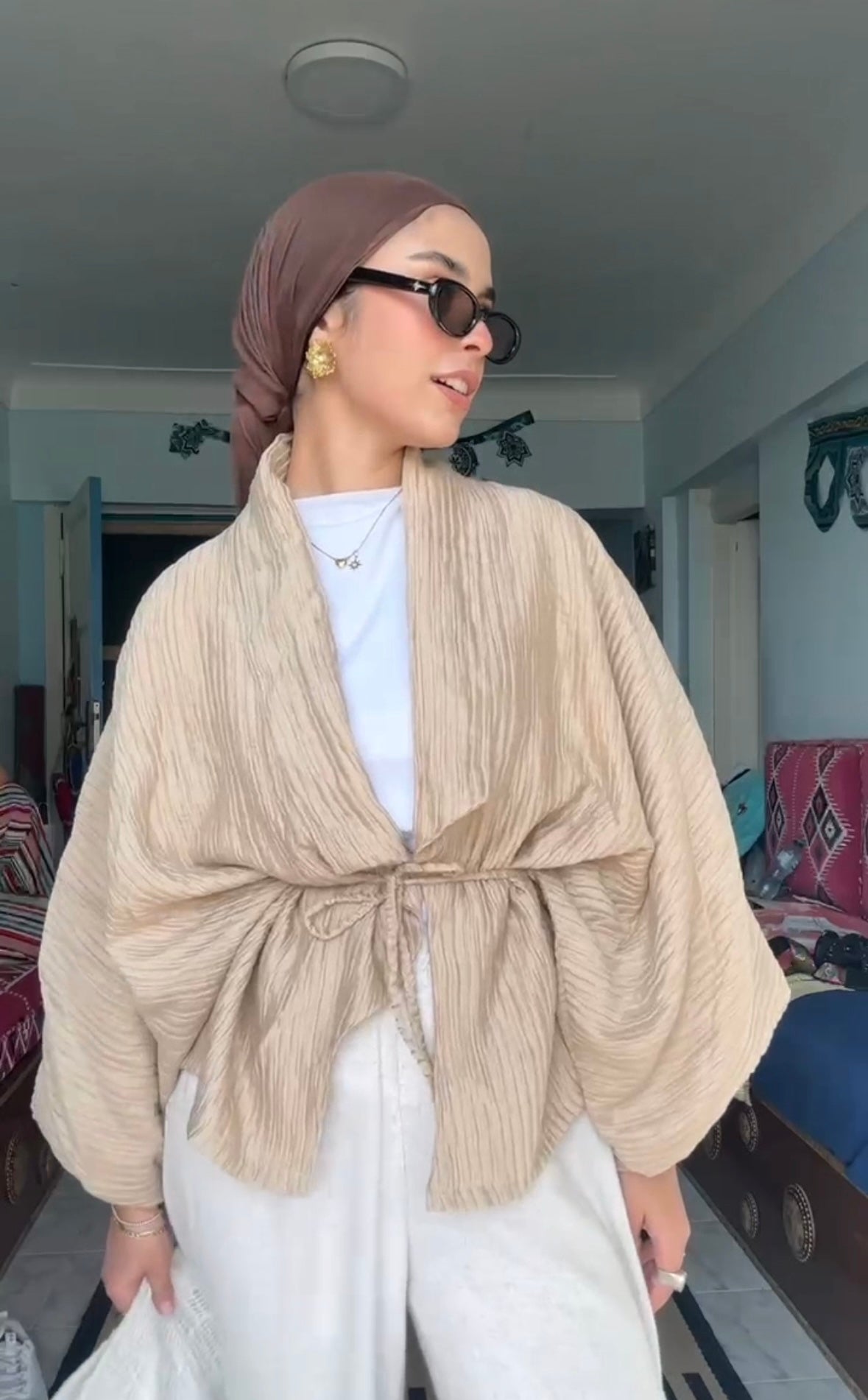 Crinkled cardigan