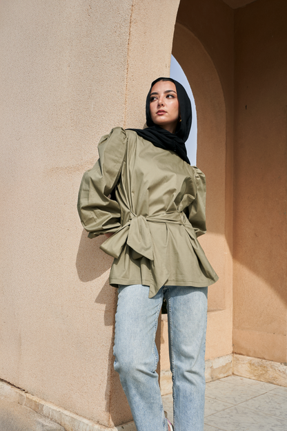 Wrap Olive Top