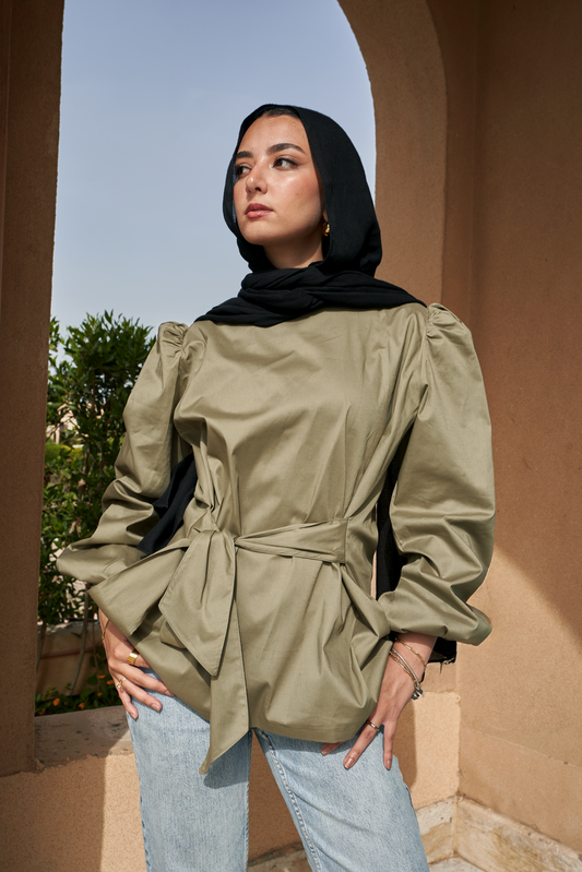 Wrap Olive Top